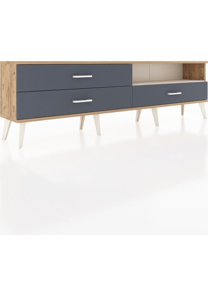 Arges Tv Ünitesi Tek Raflı 3 Çekmeceli 176X30X51 Çam-Aytaşı/antrasit fiyatları