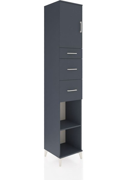 Hyperion Dolap 3 Raflı 3 Çekmeceli Tek Kapaklı 44X44X243 Antrasit-Antrasit fiyatları