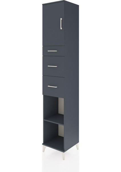 Hyperion Dolap 3 Raflı 3 Çekmeceli Tek Kapaklı 44X44X243 Antrasit-Antrasit modelleri