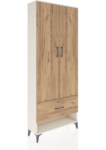 Arges Dolap 4 Raflı Tek Çekmeceli 2 Kapaklı 88X30X221 Aytaşı-Çam fiyatları