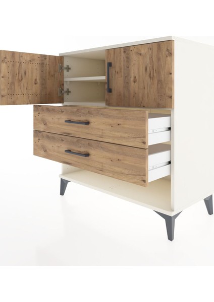 Hyperion Şifonyer 2 Raflı 2 Çekmeceli 2 Kapaklı 88X44X96 Aytaşı-Çam fırsatları