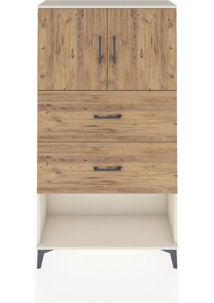 Arges Dolap 2 Raflı 2 Çekmeceli 2 Kapaklı 88X30X163 Aytaşı-Çam