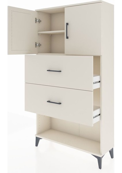 Arges Dolap 2 Raflı 2 Çekmeceli 2 Kapaklı 88X30X163 Aytaşı-Çam fırsatları