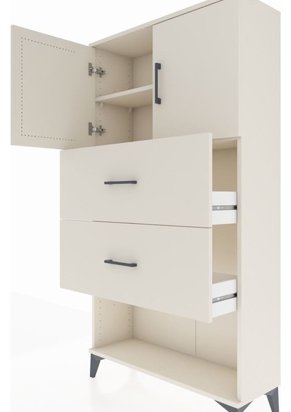 Arges Dolap 2 Raflı 2 Çekmeceli 2 Kapaklı 88X30X163 Aytaşı-Çam indirimleri