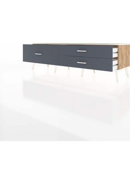 Hyperion Tv Ünitesi 3 Çekmeceli 176X44X51 Çam-Aytaşı/antrasit modelleri