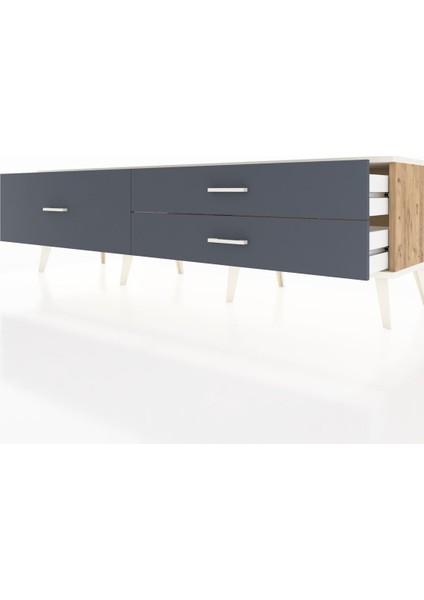 Hyperion Tv Ünitesi 3 Çekmeceli 176X44X51 Çam-Aytaşı/antrasit fırsatları