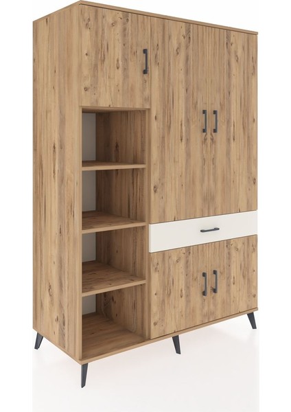 Kronos Dolap 8 Raflı Tek Çekmeceli 5 Kapaklı 132X59X195 Çam-Çam/aytaşı fiyatları