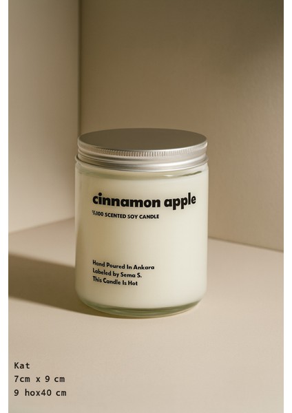 : Cinnamon Apple : Cam Kavanozda Kokulu %100 Soya Mum (Elma, Tarçın) fiyatları