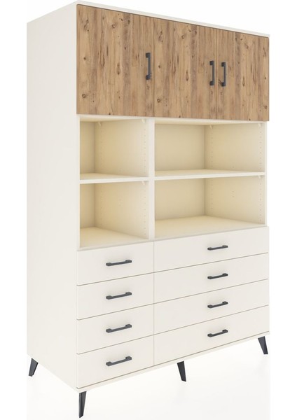 Kronos Dolap 8 Raflı 8 Çekmeceli 3 Kapaklı 132X59X195 Aytaşı-Çam/aytaşı fiyatları