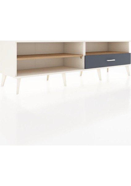 Hyperion Tv Ünitesi 2 Raflı Tek Çekmeceli 176X44X51 Aytaşı-Çam/antrasit fiyatları