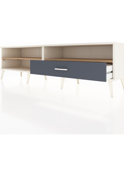 Hyperion Tv Ünitesi 2 Raflı Tek Çekmeceli 176X44X51 Aytaşı-Çam/antrasit fırsatları