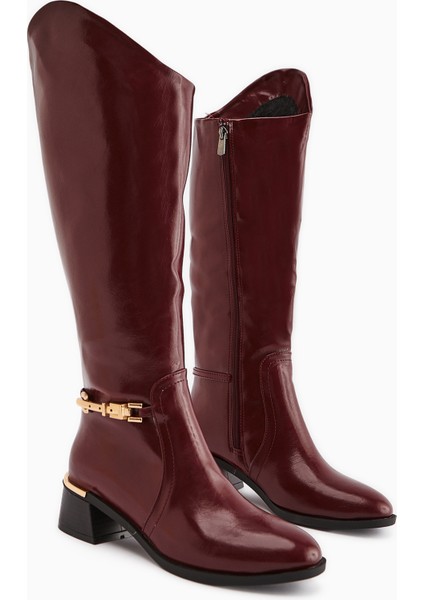 Kamilla Bordo Tokalı Kadın Çizme modelleri