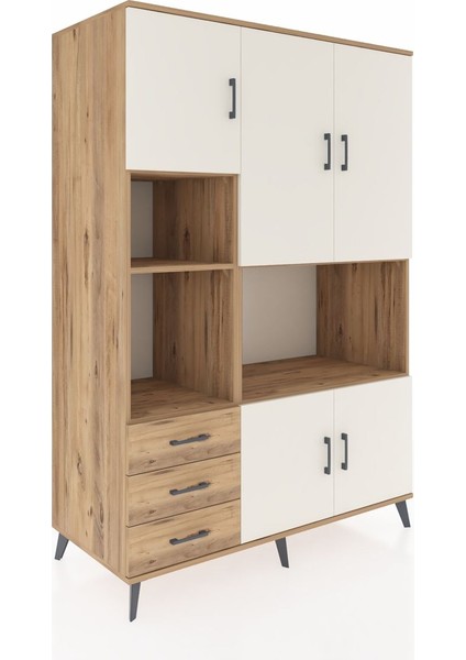 Kronos Dolap 9 Raflı 3 Çekmeceli 5 Kapaklı 132X59X195 Çam-Aytaşı/çam fiyatları