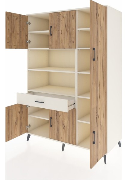 Kronos Dolap 10 Raflı Tek Çekmeceli 6 Kapaklı 132X59X195 Aytaşı-Çam/aytaşı modelleri