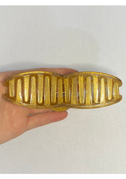 Simli Hardal Renk Kurdele Model Mandal Toka 11 cm - Şık ve Dayanıklı indirimleri