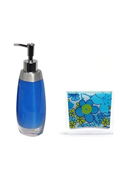 Homi Sıvı Sabunluk,diş Fırçalık 2 Li Seti,gri Mavi ve Çiçekli fiyatları