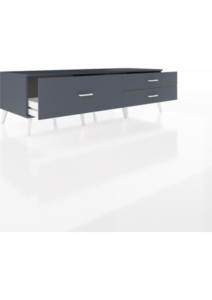 Kronos Tv Ünitesi 3 Çekmeceli 176X59X51 Antrasit-Antrasit/antrasit indirimleri