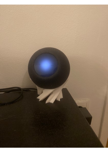Apple Homepod Mini Sanatsal Spiral Stand Tutucu - Özel Tasarım Dekoratif Masaüstü Altlık