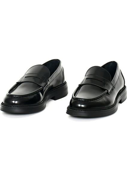 Hakiki Açma Deri Siyah Loafer Erkek Ayakkabı - Eva Taban - E04038 fiyatları