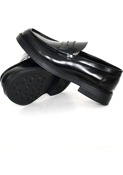 Hakiki Açma Deri Siyah Loafer Erkek Ayakkabı - Eva Taban - E04038 modelleri
