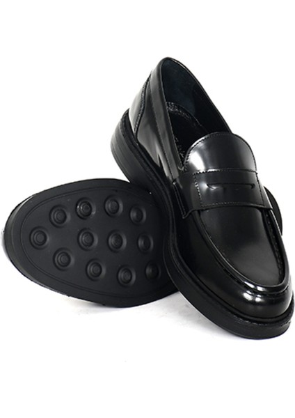 Hakiki Açma Deri Siyah Loafer Erkek Ayakkabı - Eva Taban - E04038 fırsatları