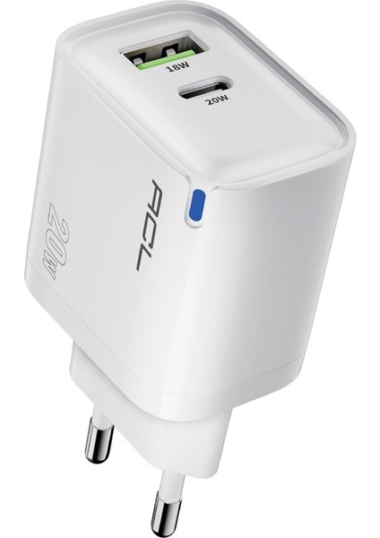 AC-116 20W Gan Teknolojili Çift USB Type-C Süper Hızlı Şarj Adaptörü