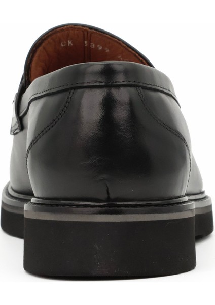 Hakiki Deri Siyah Loafer Erkek Ayakkabı Eva Taban - E3899 fırsatları