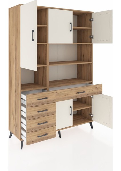 Hyperion Dolap 9 Raflı 5 Çekmeceli 5 Kapaklı 132X44X195 Çam-Aytaşı/çam indirimleri