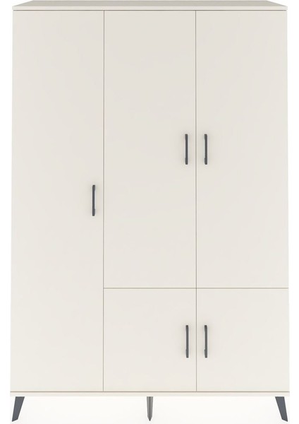 Hyperion Dolap 7 Raflı 5 Kapaklı Tek Askılı 132X44X195 Aytaşı-Aytaşı/çam