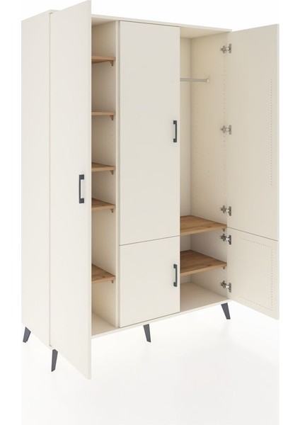 Hyperion Dolap 7 Raflı 5 Kapaklı Tek Askılı 132X44X195 Aytaşı-Aytaşı/çam indirimleri