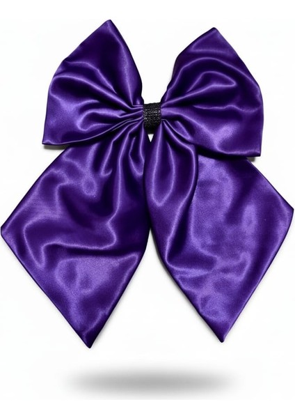 Mor Saten Parlak Büyük Fiyonk Saç Tokası – Kadın Saç Aksesuarı fırsatları