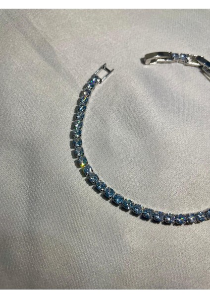 Zirkon Taşlı Çelik Su Yolu Bileklik