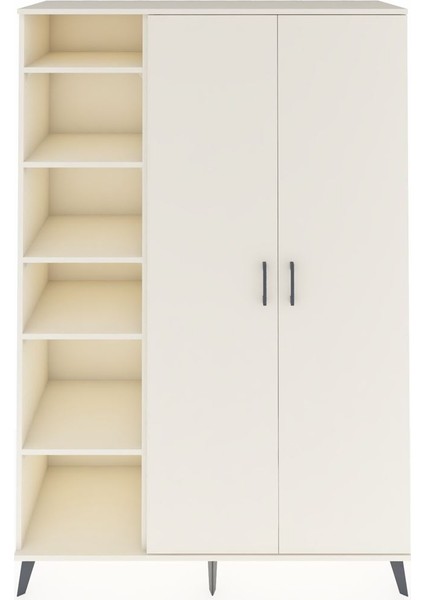 Hyperion Dolap 7 Raflı 2 Kapaklı Tek Askılı 132X44X195 Aytaşı-Aytaşı/aytaşı