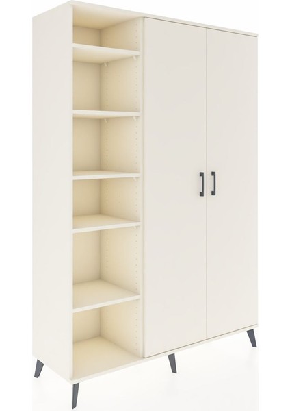 Hyperion Dolap 7 Raflı 2 Kapaklı Tek Askılı 132X44X195 Aytaşı-Aytaşı/aytaşı fiyatları