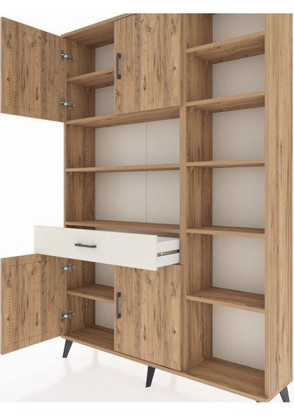 Arges Dolap 10 Raflı Tek Çekmeceli 4 Kapaklı 132X30X195 Çam-Çam/aytaşı fırsatları