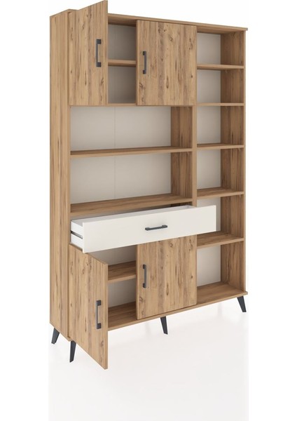 Arges Dolap 10 Raflı Tek Çekmeceli 4 Kapaklı 132X30X195 Çam-Çam/aytaşı indirimleri