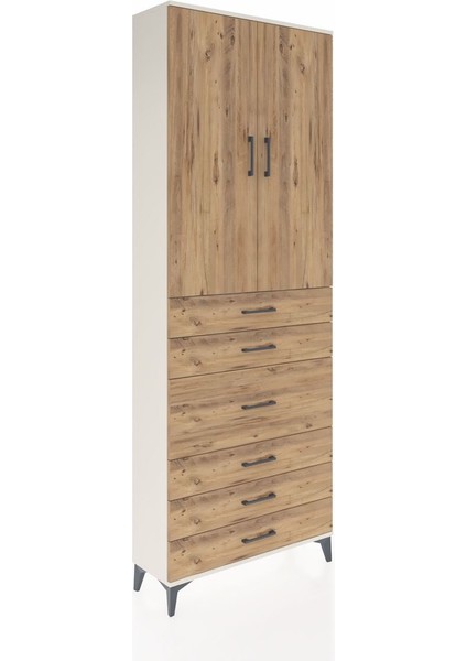 Arges Dolap 4 Raflı 4 Çekmeceli 2 Kapaklı 88X30X243 Aytaşı-Çam fiyatları