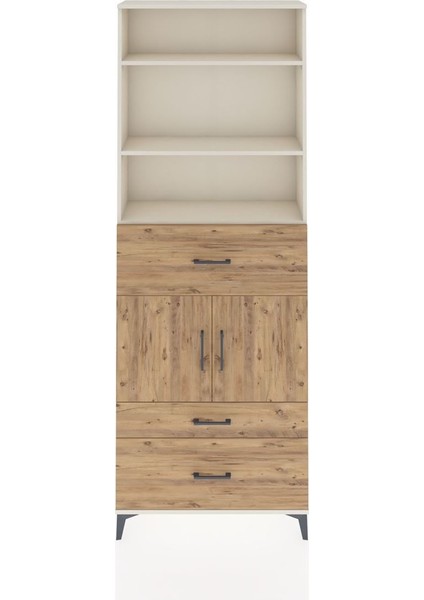 Arges Dolap 4 Raflı 3 Çekmeceli 2 Kapaklı 88X30X243 Aytaşı-Çam