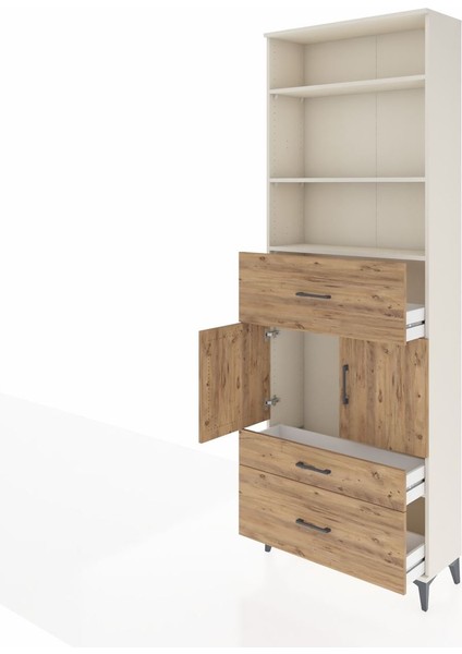 Arges Dolap 4 Raflı 3 Çekmeceli 2 Kapaklı 88X30X243 Aytaşı-Çam fırsatları