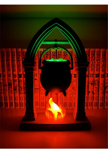 Işıklı Cadı Kazanı Cadılar Bayramı Dekorasyonu - LED Aydınlatmalı Halloween Aksesuar