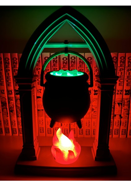 Işıklı Cadı Kazanı Cadılar Bayramı Dekorasyonu - LED Aydınlatmalı Halloween Aksesuar fiyatları