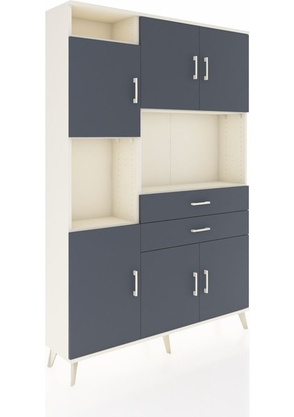 Arges Dolap 8 Raflı 2 Çekmeceli 6 Kapaklı 132X30X195 Aytaşı-Antrasit/antrasit fiyatları