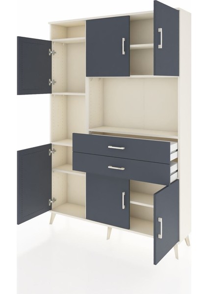 Arges Dolap 8 Raflı 2 Çekmeceli 6 Kapaklı 132X30X195 Aytaşı-Antrasit/antrasit modelleri