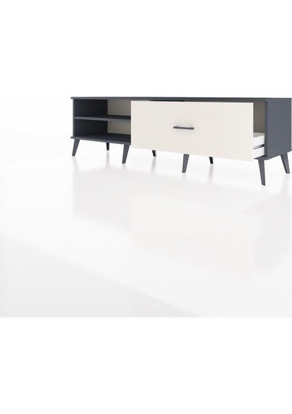 Hyperion Tv Ünitesi Tek Raflı Tek Çekmeceli 176X44X51 Antrasit-Antrasit/aytaşı modelleri