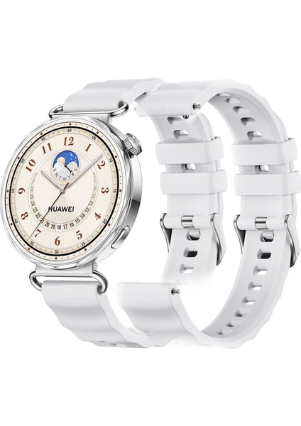 Huawei Watch GT6 41mm / Gt5 / Gt4 / 41mm Uyumlu ZigZag Tasarımlı Silikon Kordon 18MM