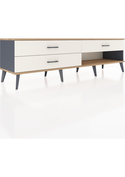 Hyperion Tv Ünitesi 3 Çekmeceli 176X44X51 Antrasit-Çam/aytaşı fiyatları