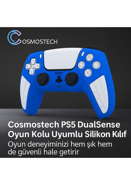 Ps5 Dualsense Joystick Koruyucu Silikon Kılıf Mavi-Beyaz – Yüksek Kaliteli, Esnek, Şık Mavi Beyaz Desenli Kaplama fiyatları