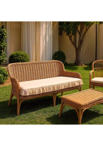 El Yapımı Buldan Yıkanmıs Keten 4 Tarafı Fırfırlı Bank Minderi 110X50X5CM fiyatları