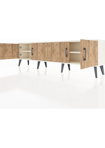 Arges Tv Ünitesi 2 Raflı 4 Kapaklı 176X30X51 Aytaşı-Çam/aytaşı fırsatları