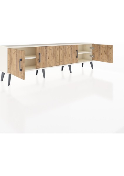 Arges Tv Ünitesi 2 Raflı 4 Kapaklı 176X30X51 Aytaşı-Çam/aytaşı indirimleri